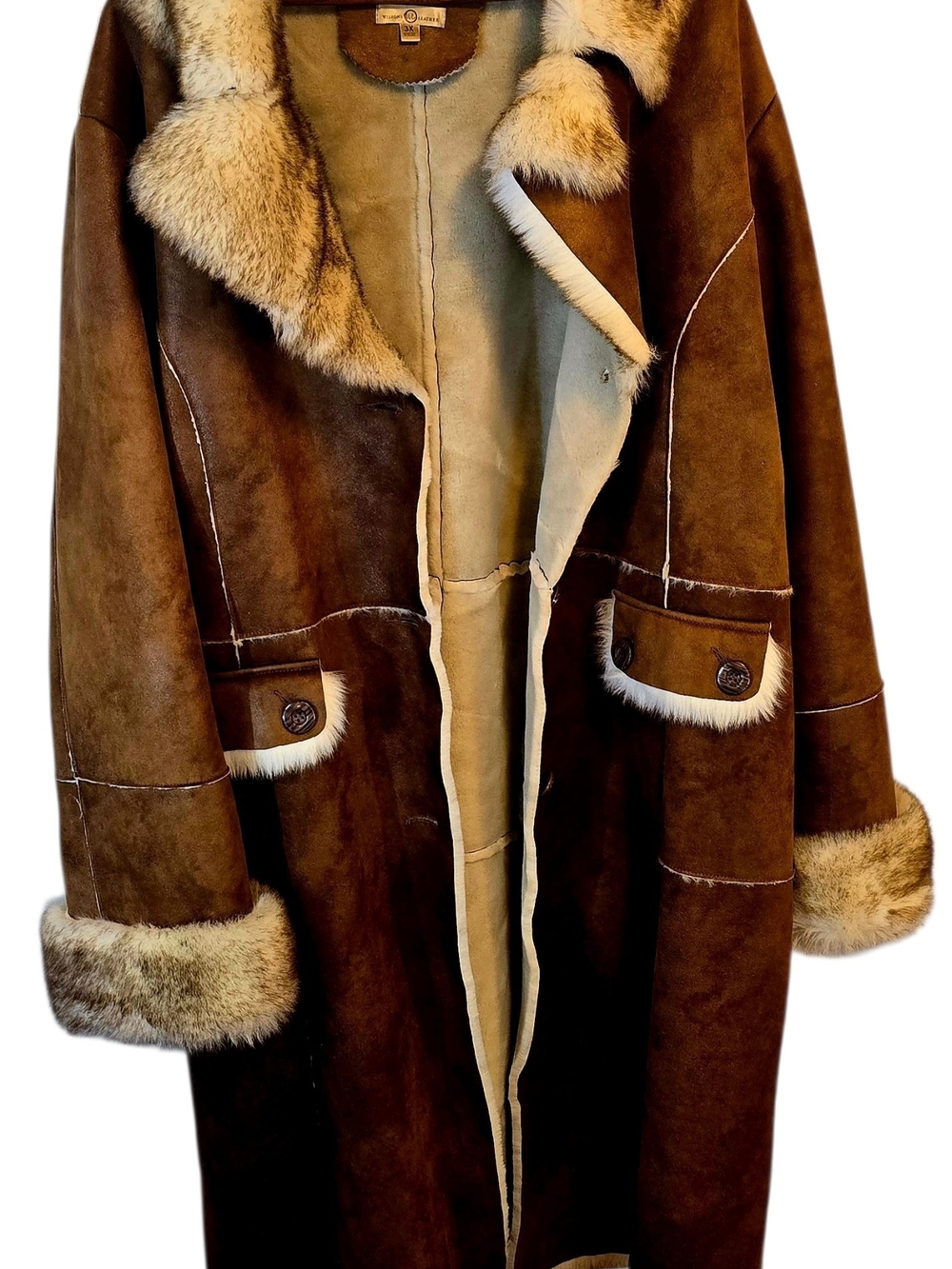 Wilson’s Leather Women’s Faux Shearling Long Coat – Size 3X